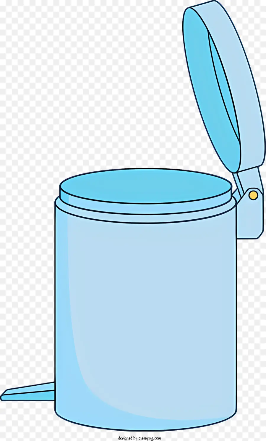 bubble gum cartoon trash can blue plastic trash can open lid trash can trash can contents
