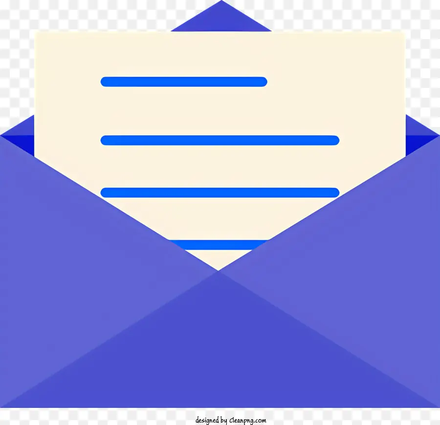 Umschlag - Umschlag mit geschlossener Klappe enthüllt Papier im Inneren