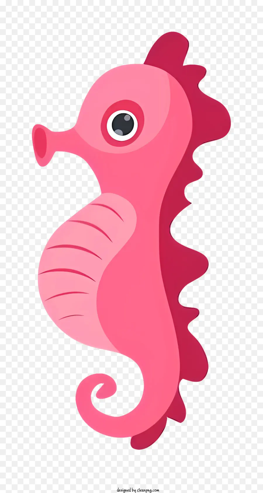 icon pink sea horse large eyes long tail small mouth
