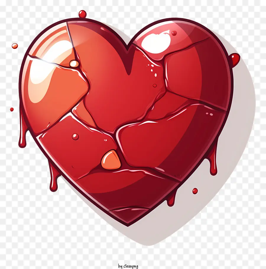 cuore spezzato - Immagine digitale del cuore spezzato che simboleggia amore, dolore e perdita