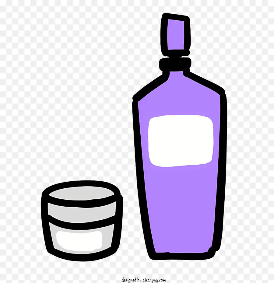 Icon Glasflasche klare Substanz transparenter flüssiger Alkohol - Schwarz -Weiß -Bild von Glasbehältern