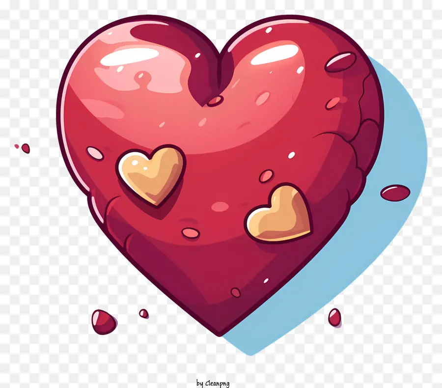 Cuore fori per il cuore nel cuore perdita di sangue rosso cuore - Perdite di sangue con due buchi