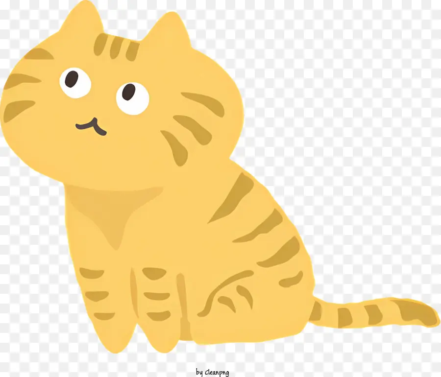 icona piccola gatta arancione arancione espressione gatto stilizzato grandi occhi - Cat arancione sorpreso con caratteristiche stilizzate