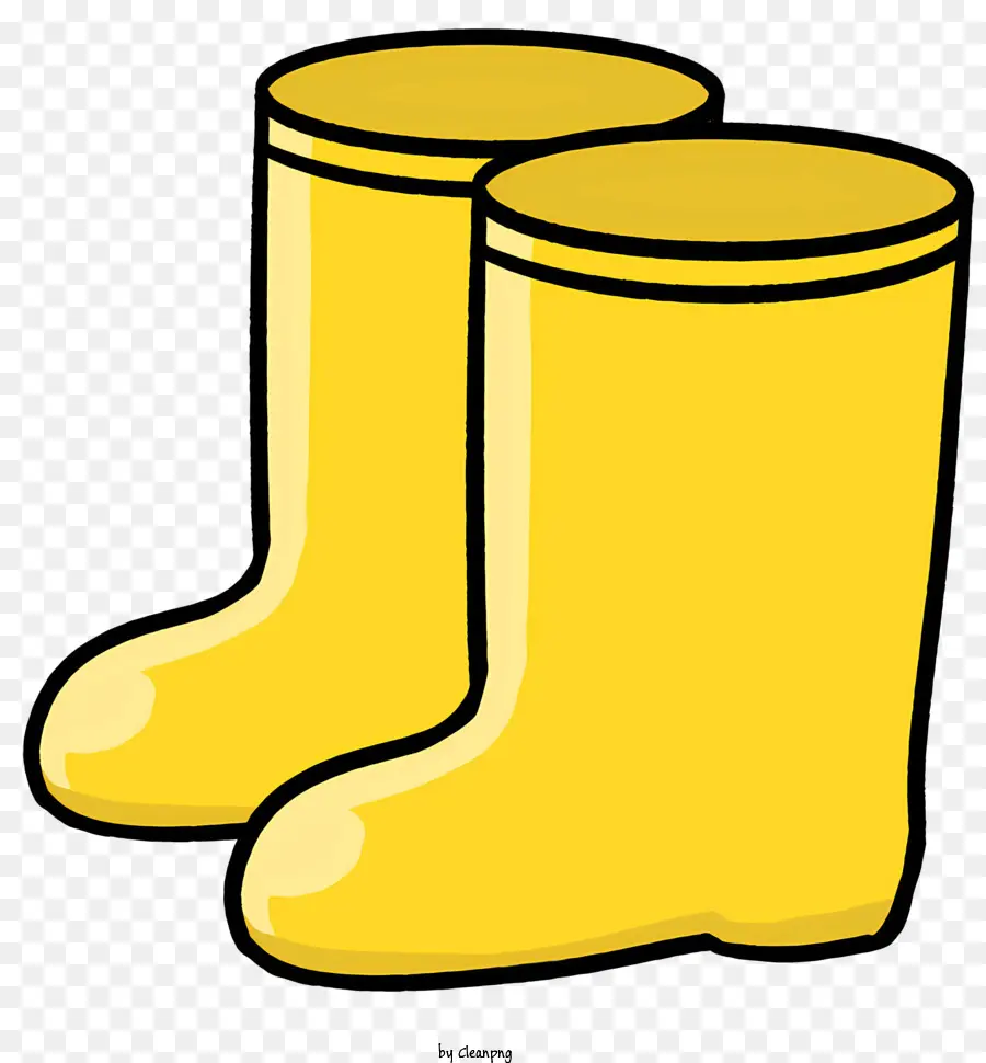 Icon gelbe Gummistiefel wasserdichte Schuhe Regenstiefel Schlammstiefel - Gelbe Gummibiefel mit spitzen Absätzen zum Schutz