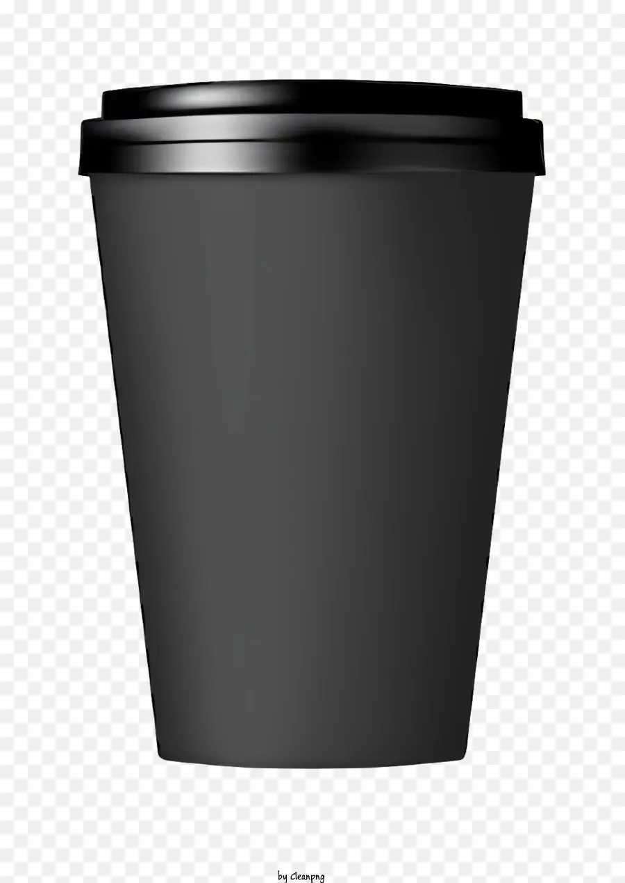 icona vite di tazza di plastica nera sul coperchio superficie liscia a tazza - Coppa di plastica nera con vite sul coperchio