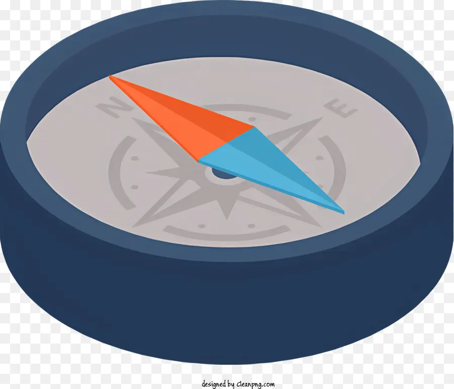 Roter Pfeil - Blaue Nadel zeigt auf Kompass nach Norden