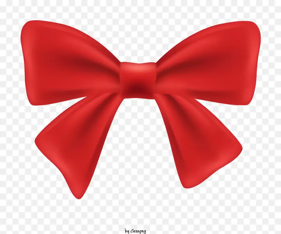 Icon Red Bow Ribbon Einzelstück schwarzer Hintergrund - Roter Band Bogen schwimmt in der Luft