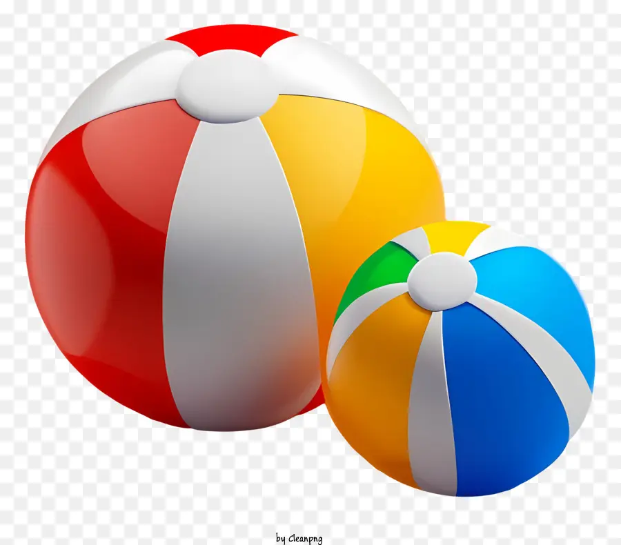 Balloni da spiaggia da fumetti colorati palloni da spiaggia da spiaggia bianca palla da spiaggia rossa e bianca - Palle da spiaggia colorate, uno bianco, uno rosso, realistico