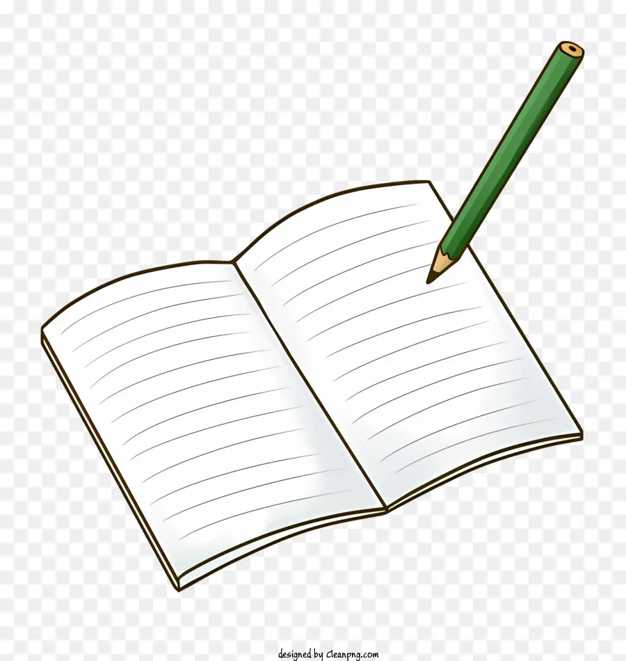Icon Notebook Pencil Open Notebook Gerurte Papier - Notizbuch mit Bleistift auf offener Seite
