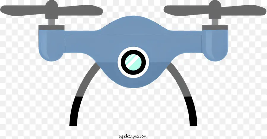 Icon Blue Quadcopter Unbemannte Luftfahrzeugquadcopter -Propeller Blue Plastic Quadcopter - Bild: Blauer Quadcopter mit Kamera und Steuerelementen