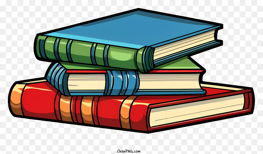 Libri di cartoni animati Biblioteche di conoscenza educativa - Stack colorato di libri che rappresentano l'educazione e l'apprendimento