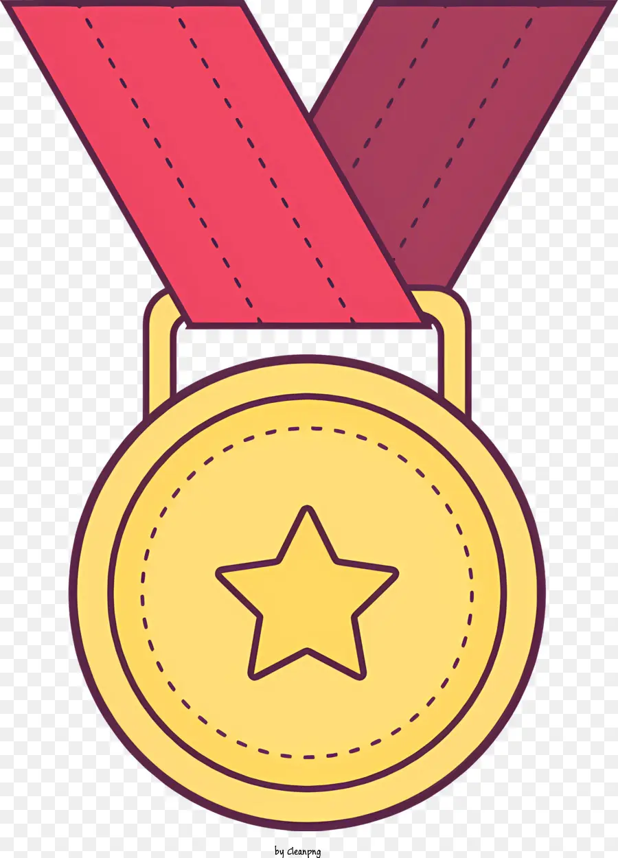 medaglia d'oro - Medaglia d'oro con stella argentata, nastro rosso