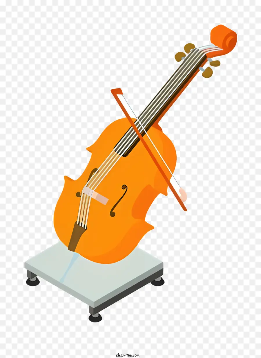 Icon Orange Cello Holz Cello Cello -Strings Musikinstrument - Orangefarbenes Cello mit Holzkörper und Saiten
