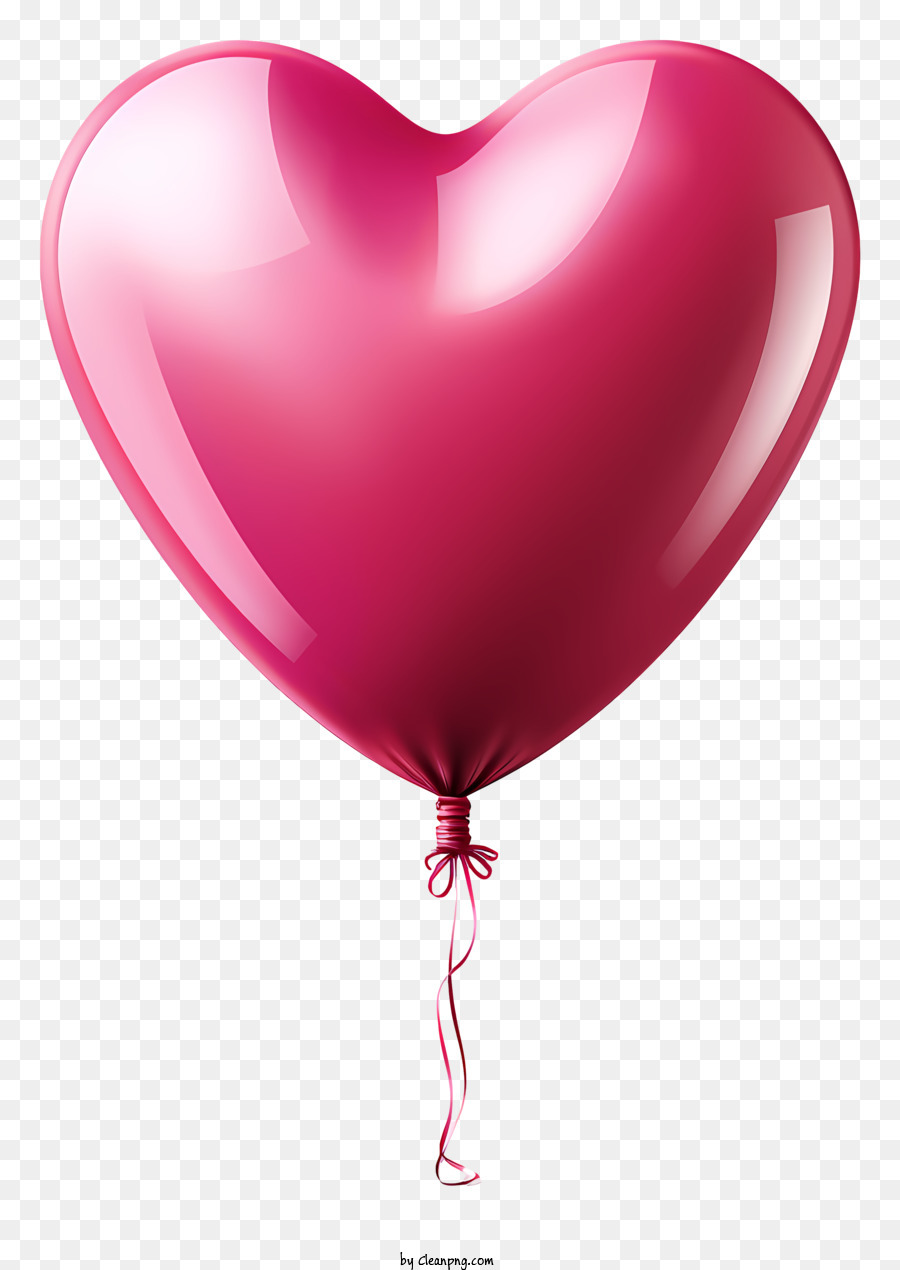 Heart - Red heart-shaped balloon hanging from black string - CleanPNG /  KissPNG