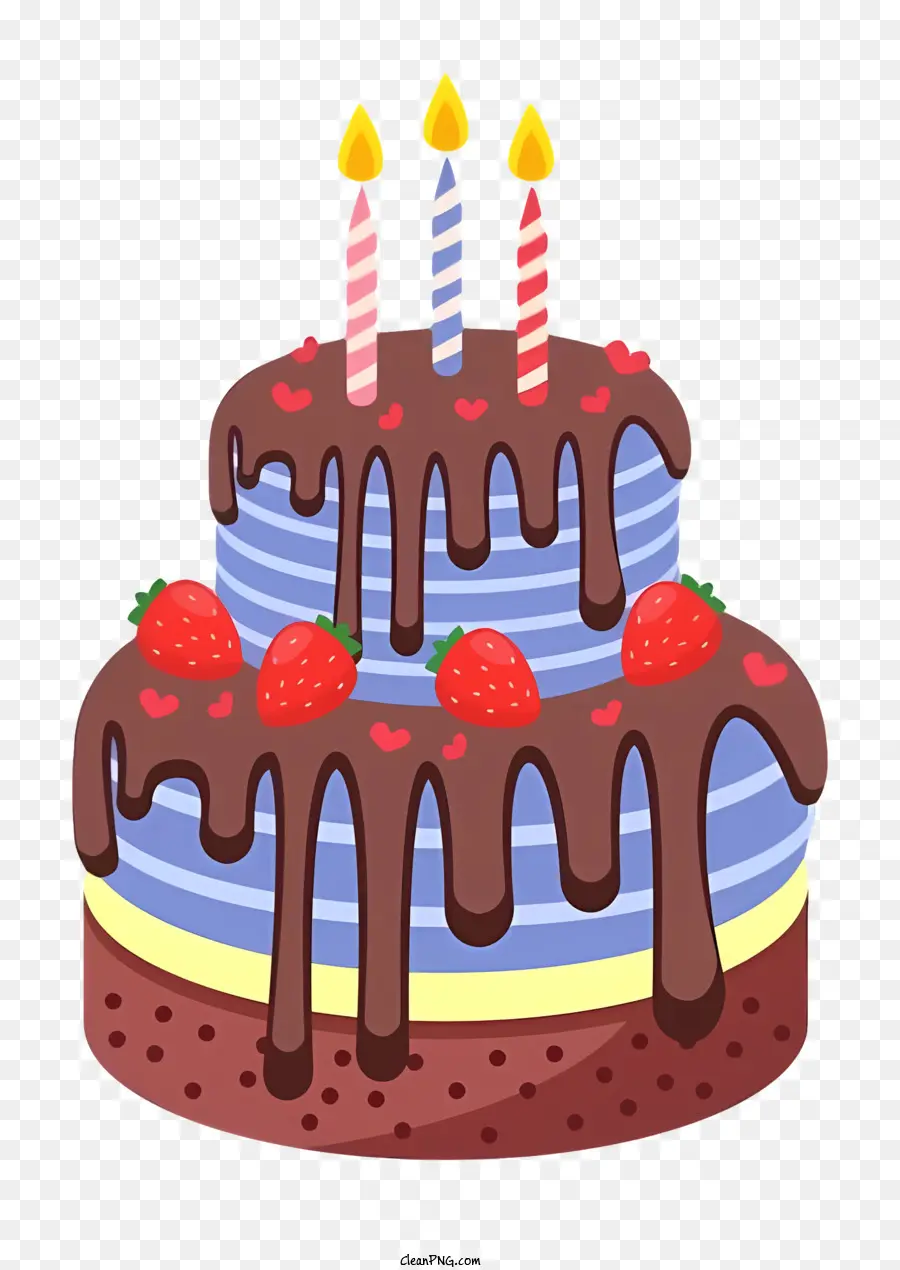 Bánh sinh nhật - Bánh sinh nhật sô cô la ngon với nến và đồ trang trí