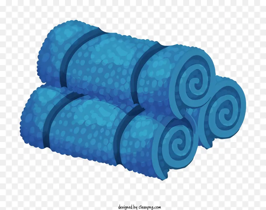Asciugamano blu icone arrotolato texture tessuto asciugamano morbido - Asciugamano blu, morbido e leggero arrotolato in pacchetto