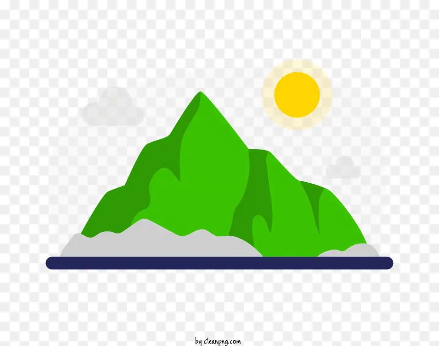 Cartoon Snowy Mountains Bergkette klare Himmelbäume - Snowy Mountain Range mit klarem Himmel und Sonne