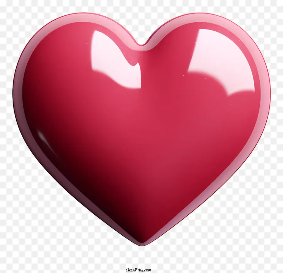 cuore rosso cuore di plastica di plastica alzata in superficie arrotondata - Cuore di plastica rossa con consistenza liscia e lucida