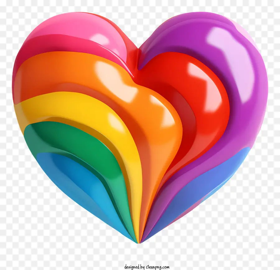 Herz Herz wirbelt Farben hell - Lebendiges mehrfarbiges Herz mit glänzendem Gradienteneffekt