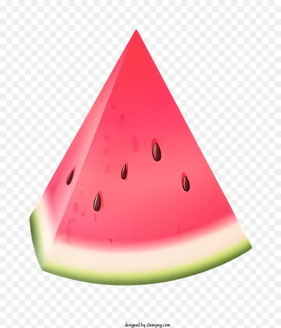 Biểu tượng dưa hấu lát cắt hình tam giác dưa hấu dưa hấu thiết kế dưa hấu dưa hấu - Triangle Watermelon lát với một nửa thiếu, nền đen