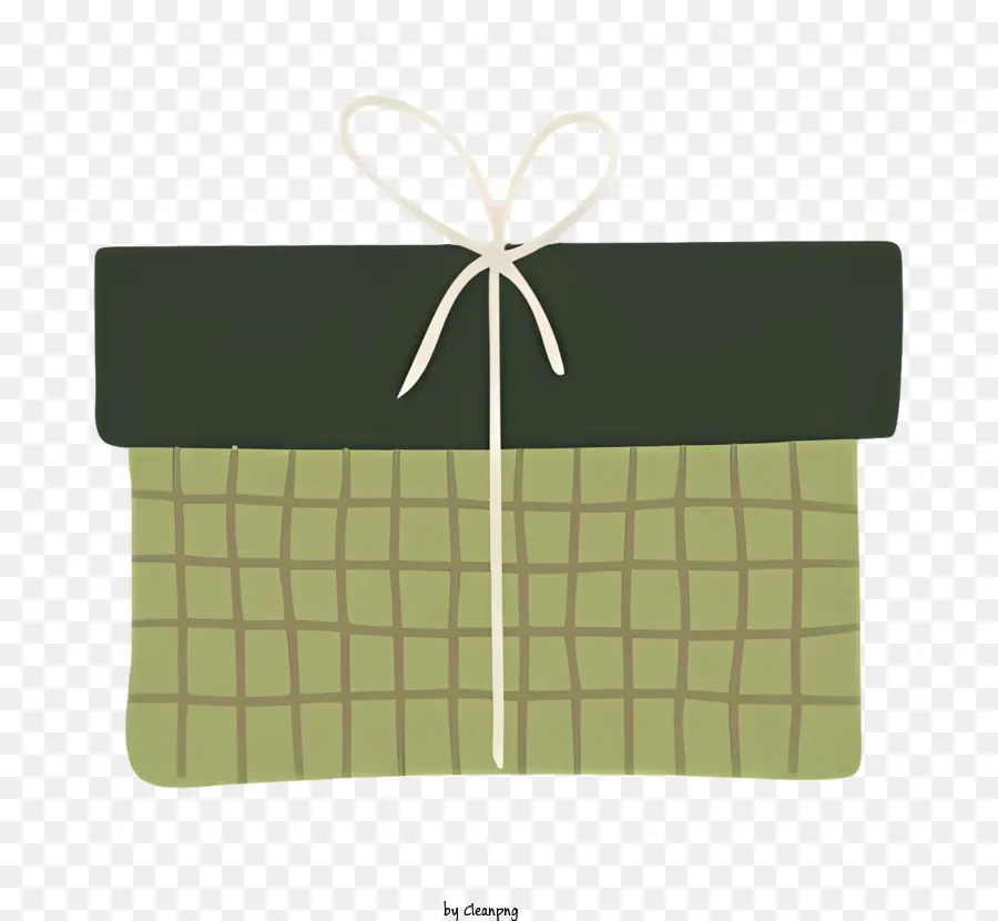 Icon Gift Wrap -Präsentation Papier grün und schwarz - Wickeln Sie ein Geschenk mit kariertem Papier und Bogen ein