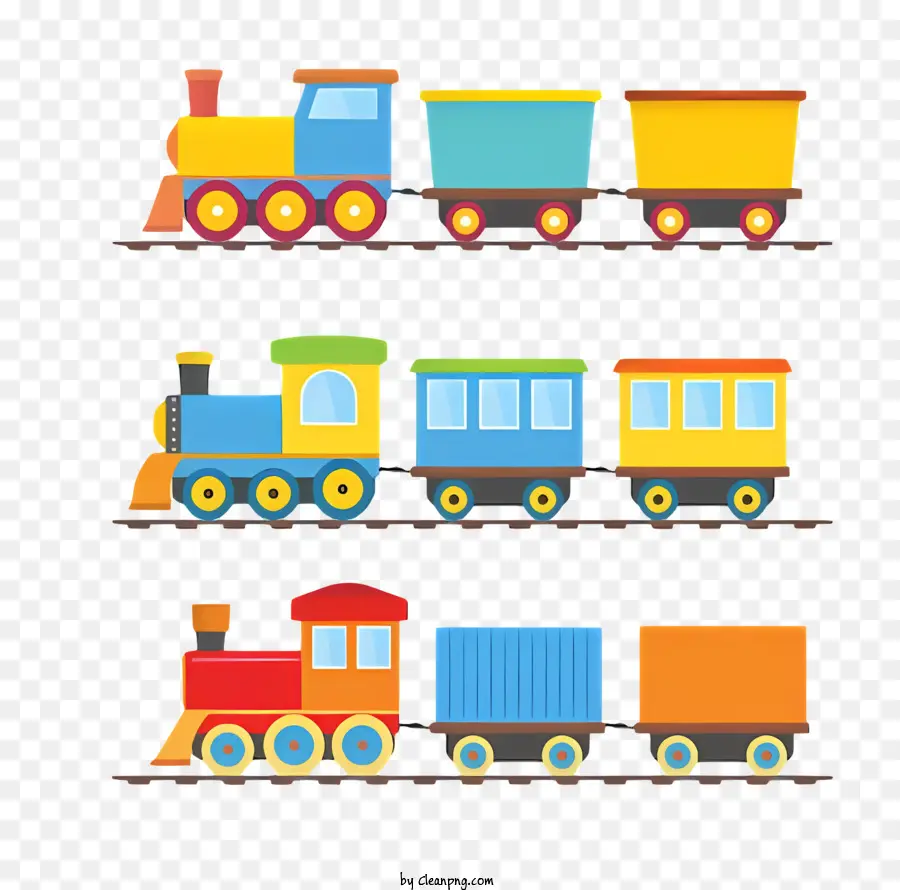 Icon Zugtransportbewegungsfarben - Buntes Zug auf Gleisen symbolisiert Reisen und Abenteuer