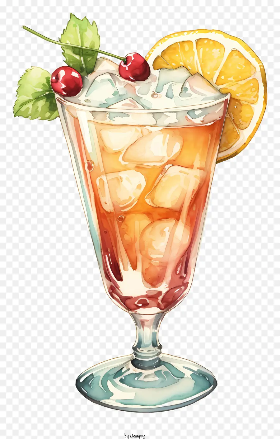 Cocktail Red Cocktail Cocktail Ricetta Cranberry Drink Arance Fetta - Cocktail rosso con guarnizione arancione, menta e mirtillo rosso