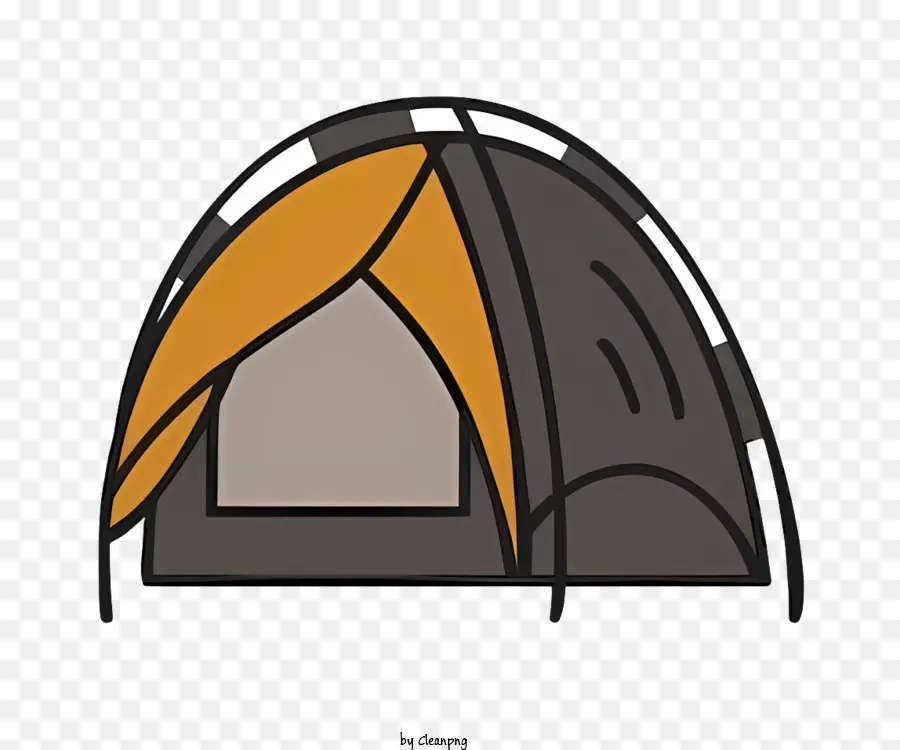 Tenda tela della tenda icona Schema di colori arancione e nero - Illustrazione della tenda in tela non trasparente arancione e nero