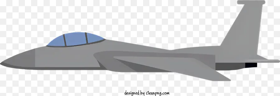 Phim hoạt hình Máy bay quân sự Máy bay màu xám có cánh máy bay quân sự đuôi - Máy bay quân sự màu xám với cánh mở rộng và đuôi nhọn