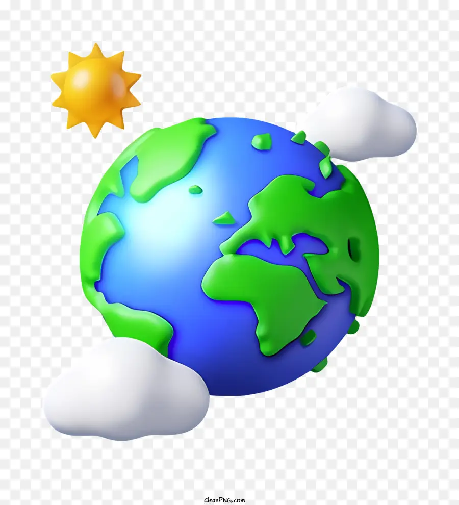 Cartoon Planet Wolken Sonnenwetter - Realistische Darstellung eines Planeten mit Wetter