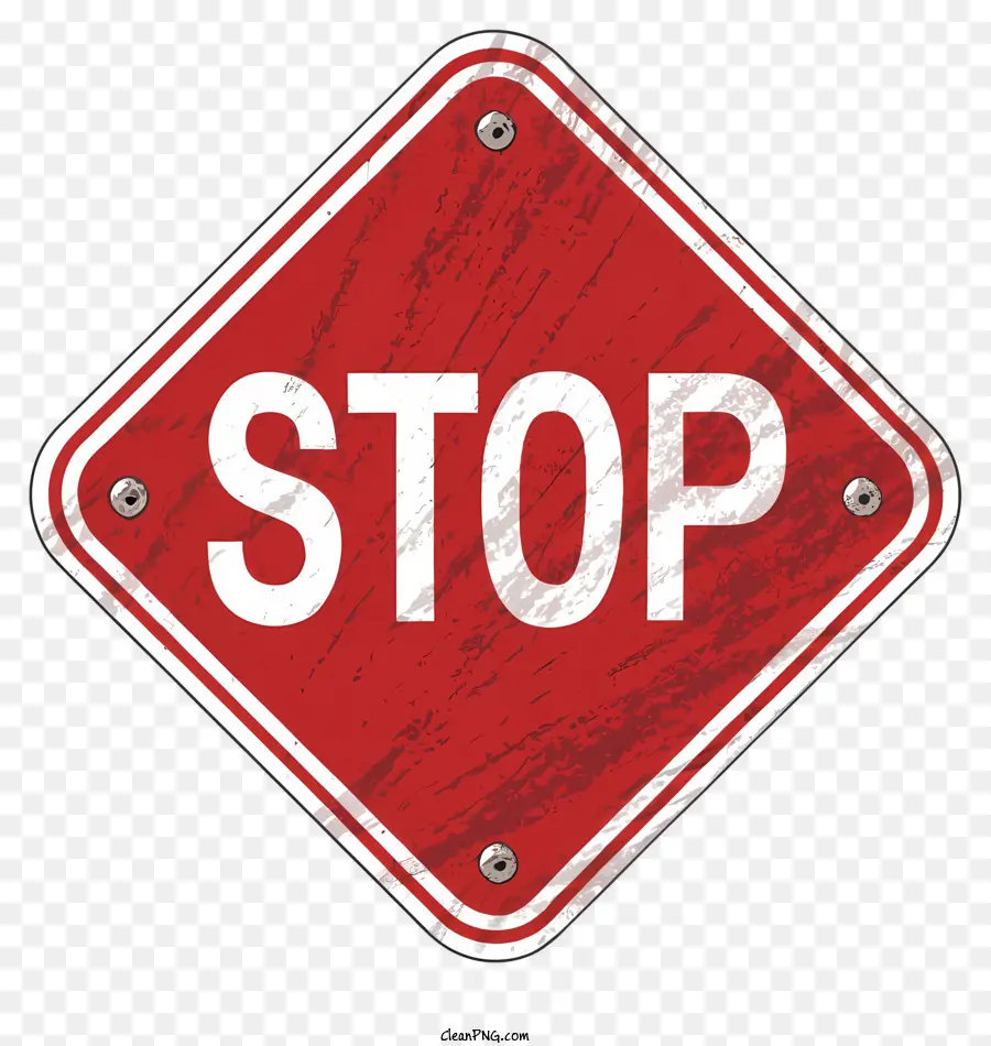 Stop - Segno di stop arrugginito e nostalgico con aspetto usurato