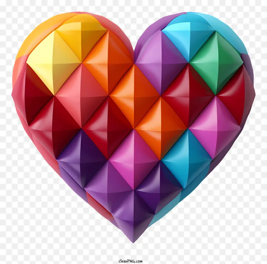 Trái Tim Đầy Màu Sắc - Trái tim đầy màu sắc, hình học với mô hình và hình dạng thay đổi