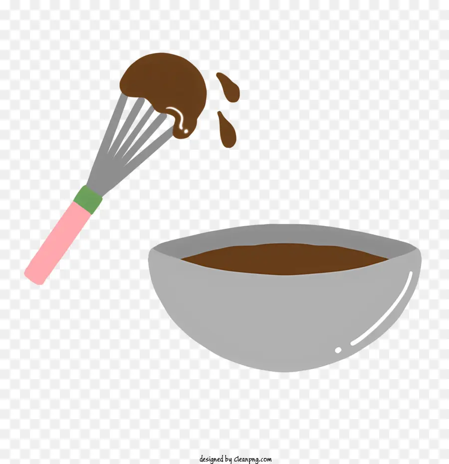 cucchiaio di legno - Ciotola di cioccolato liquido con cucchiaio in legno