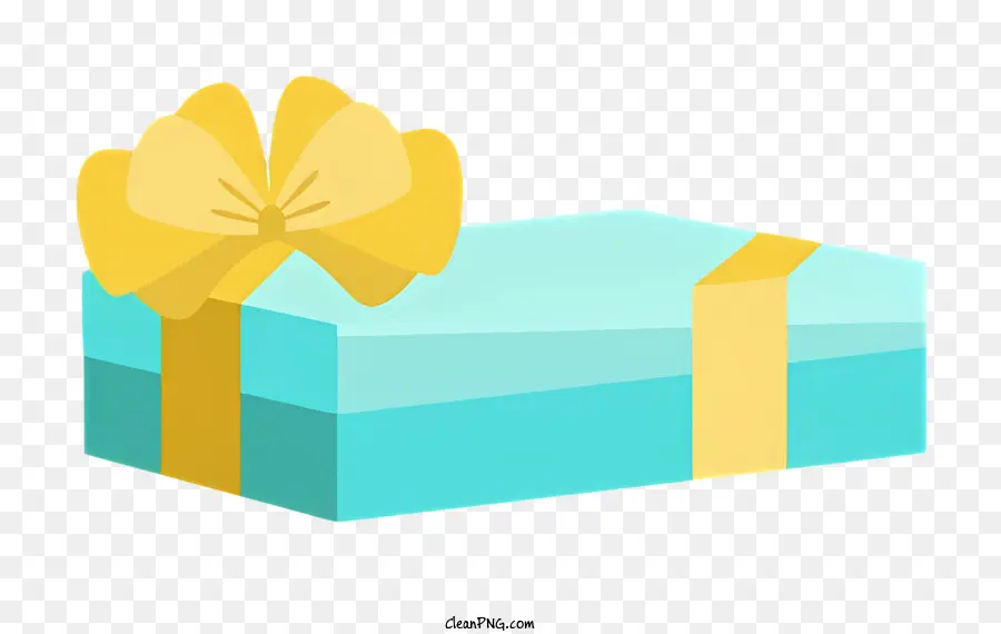 hộp quà - Hộp hiện tại hoạt hình với vật liệu màu xanh và ruy băng vàng