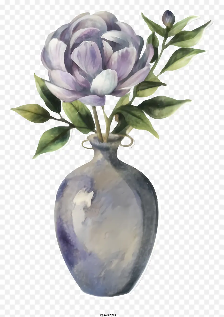 la disposizione dei fiori - Vaso con dipinti ad acquerello di peonie e foglie