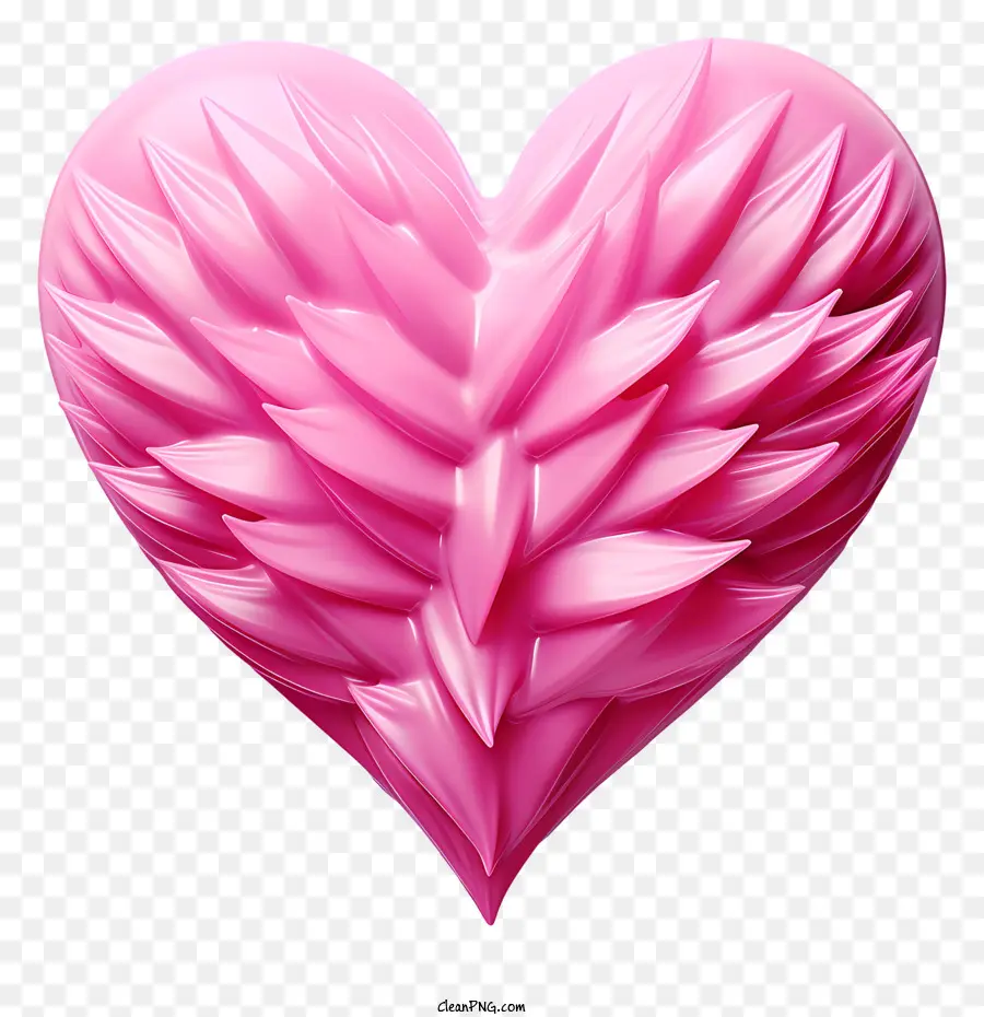 Valentinstag - 3D Pink Leaf Heart für Liebesdesigns