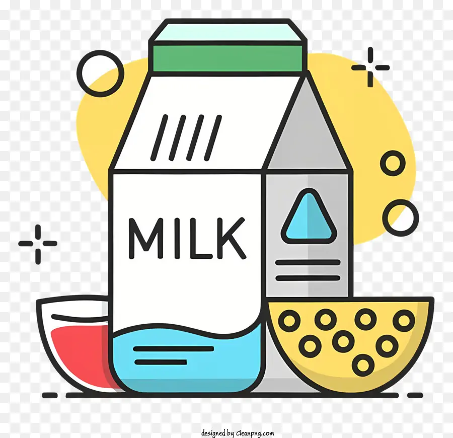 Cartoon Milch Obstscheiben Flaschenmilchflasche - Helle Flasche Milch mit Obstscheiben
