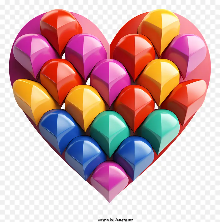 trái tim - Trái tim đầy màu sắc làm bằng các vòng tròn có kích thước khác nhau