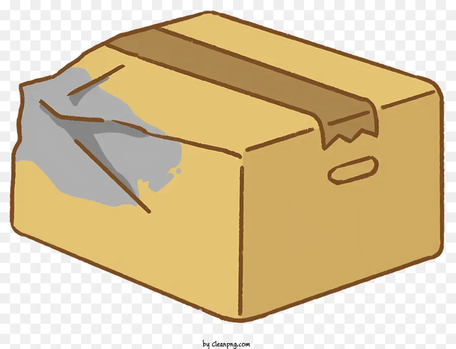 Icon Box Wapping Paper Cardboard invernale - Box marrone danneggiata con 
