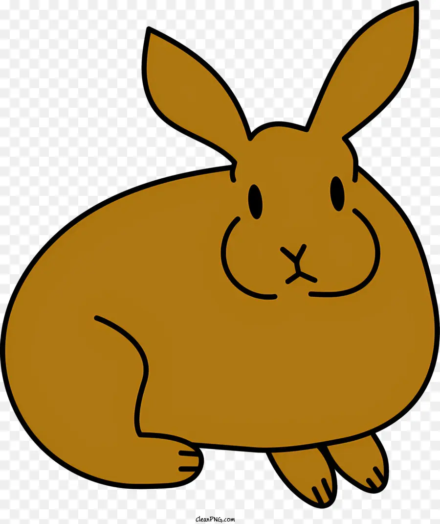Cartoon -Cartoon -Kaninchen, der sich auf den Seitenkopf hinunter legt - Cartoon Kaninchen mit braunem Fell und süßem Aussehen