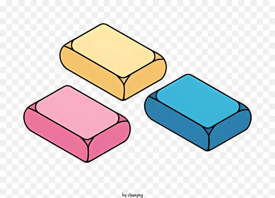 icon rechteckige Blöcke Farben Formen gelber Block - Drei farbige Blöcke in der dreieckigen Bildung