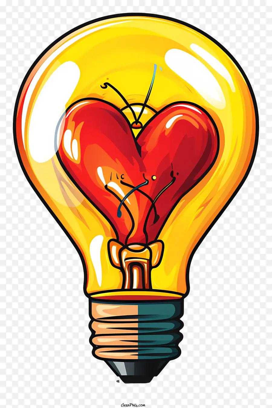 lampadina di lampadina con lampadina spezzata a cuore spezzato a forma di cuore a forma di lampadina rotta simbolo lampadina - Lampadina rotta con crepa a forma di cuore