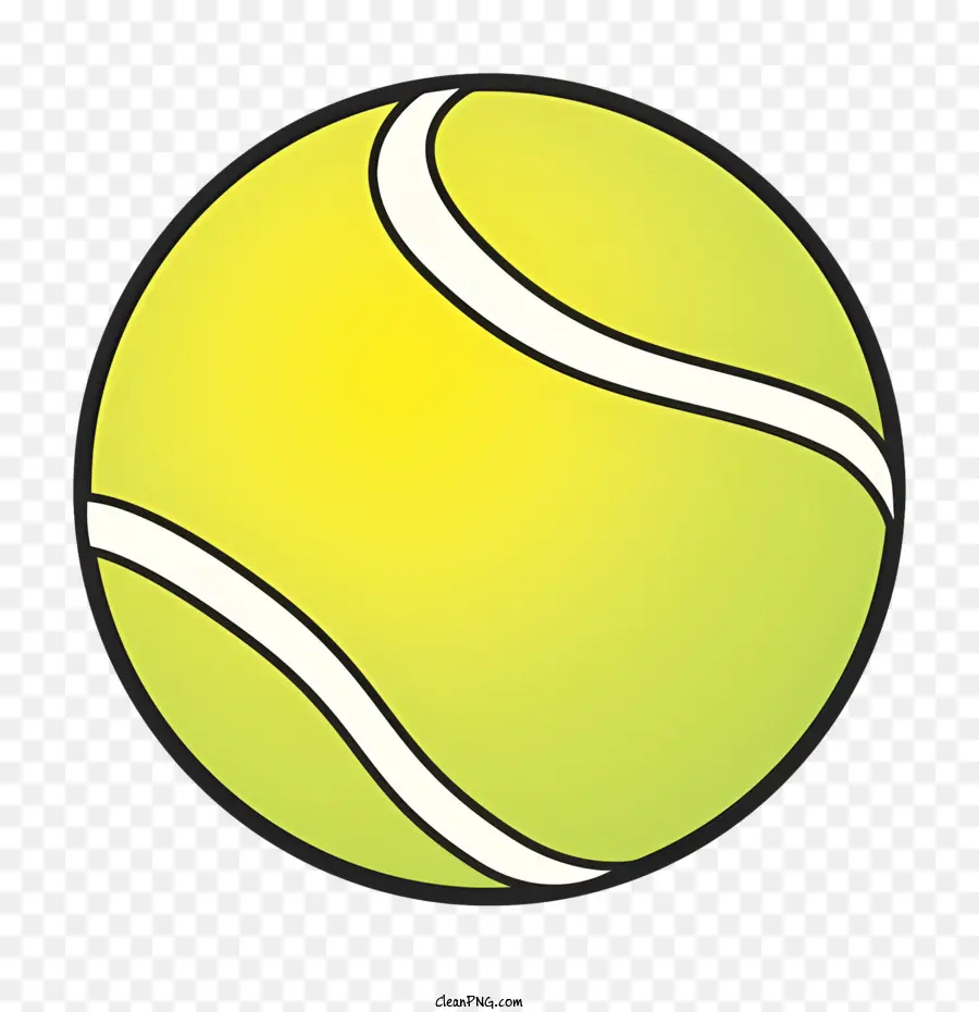 Tennisball - Gelber Tenniskugel mit weißen Linien und Netz
