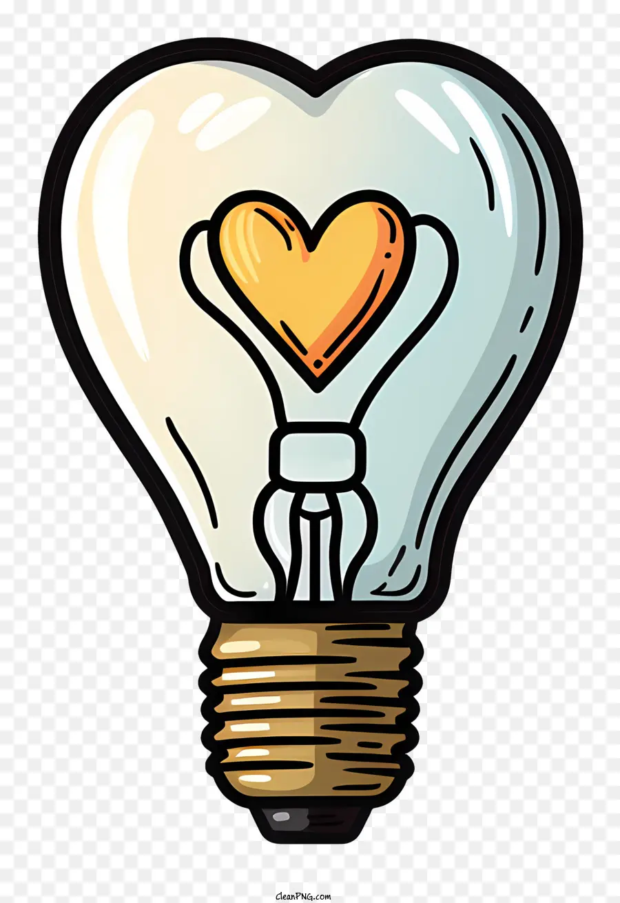 light bulb with heart heart-shaped light bulb heart-shaped flame brightly lit heart cartoon light bulb
