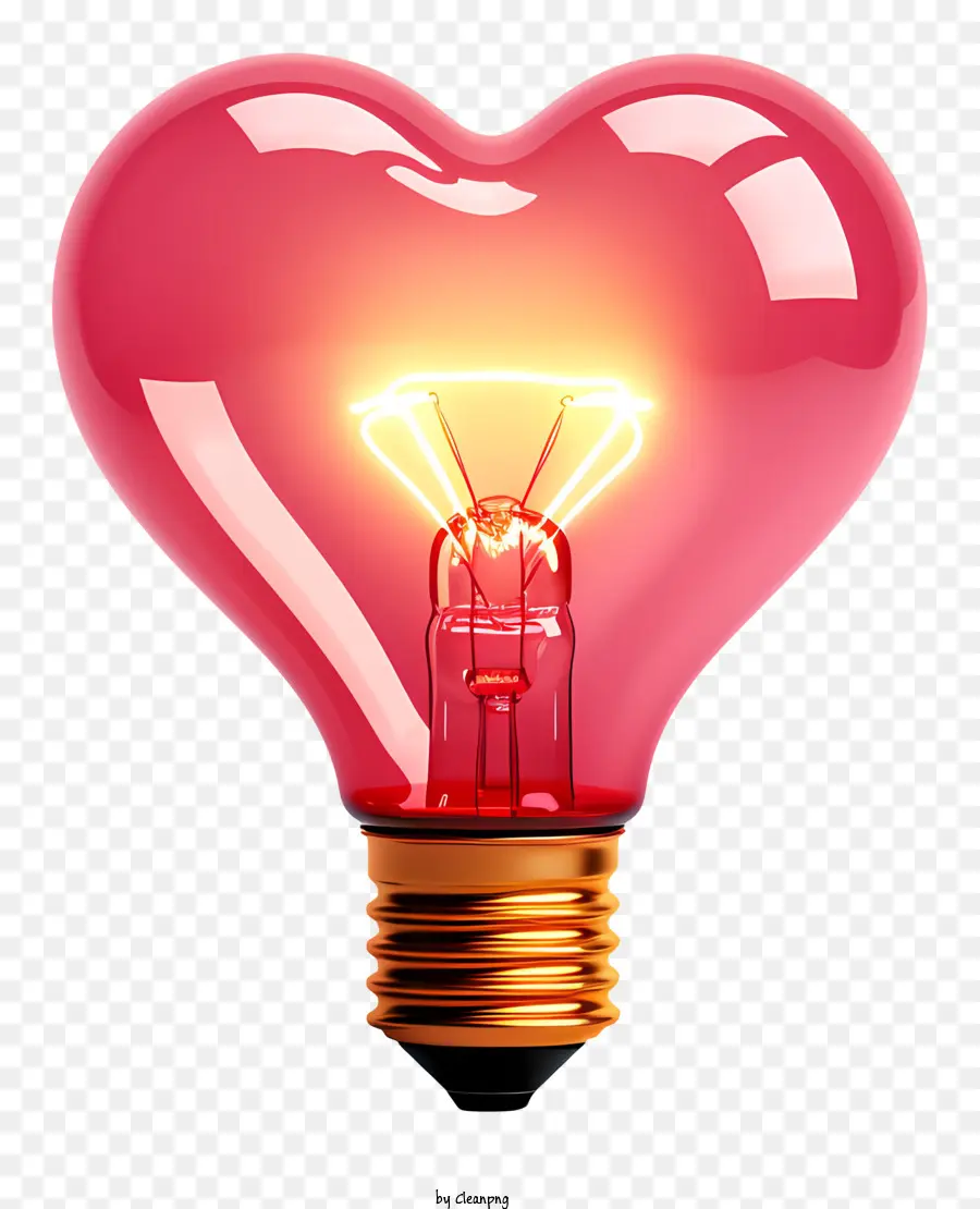 Glühbirne - Red herzförmige Glühbirne symbolisiert Liebe und Zuneigung
