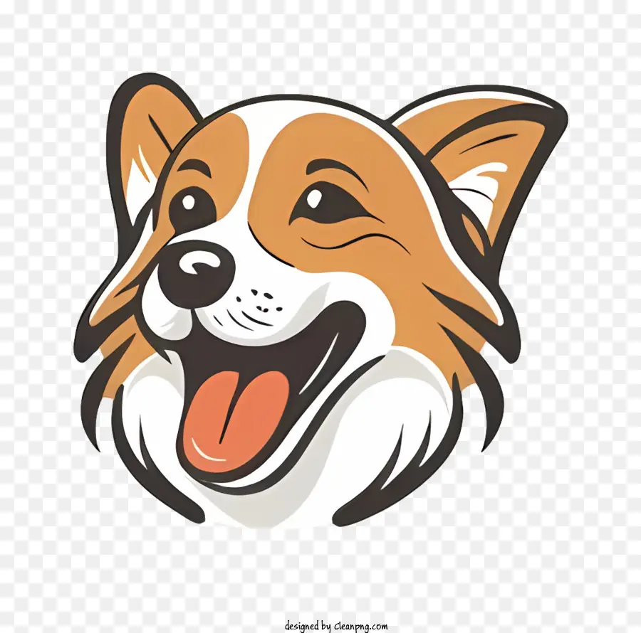 cane cartone animato - Cagnolo marrone cartone animato con lingua sorridente