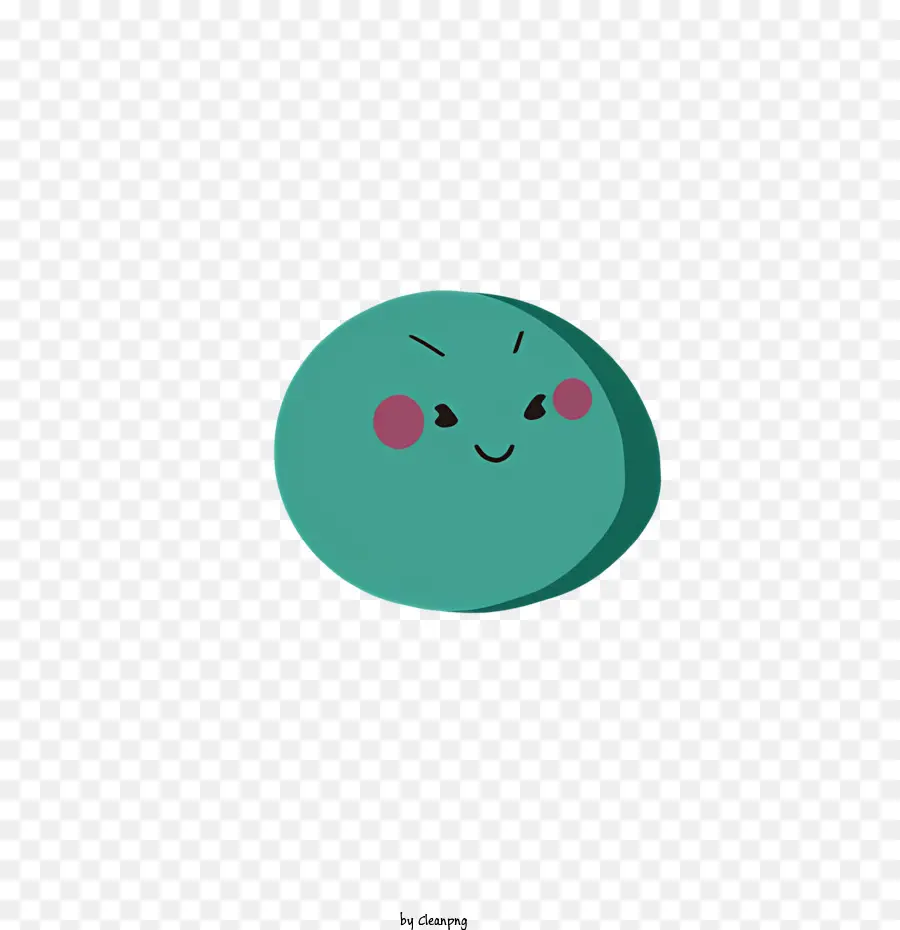 icon cartoon drawing green and pink ball smiling ball sleepy or thoughtful