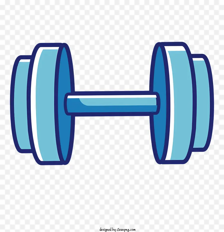 Icon Hantel Gewichtheber Krafttraining des Krafttrainings Training - Blue Dumbbell auf schwarzem Hintergrund für das Gewichtheben
