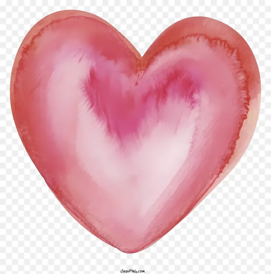 biểu tượng tình yêu - Trái tim màu nước màu hồng trên nền màu đen minh họa
