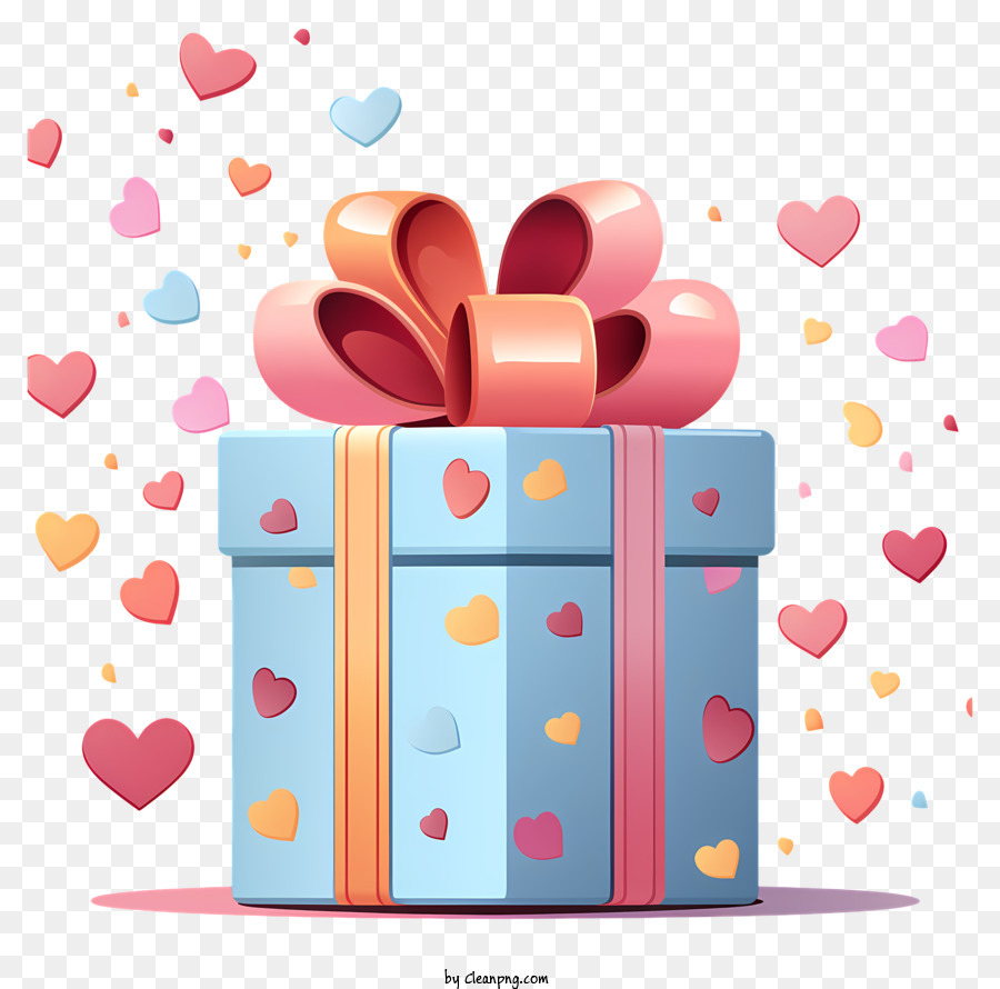hộp quà - Hộp quà tặng trừu tượng được bao quanh bởi trái tim confetti